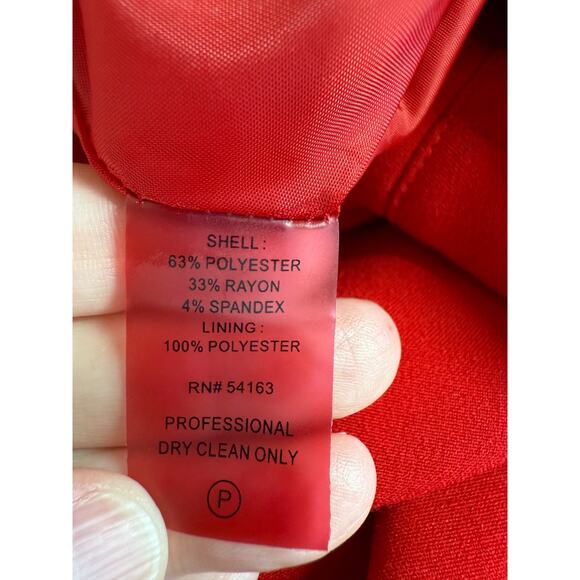 Calvin Klein A Line Midi Skirt Womens Size 8 Pockets Red Lined Event Holiday - Picture 11 of 11